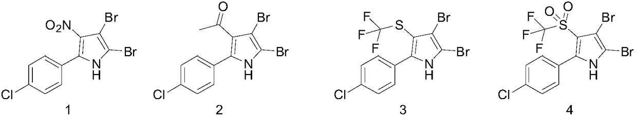 Application of 2-aryl substituted pyrrole compound in drug for killing bulinus