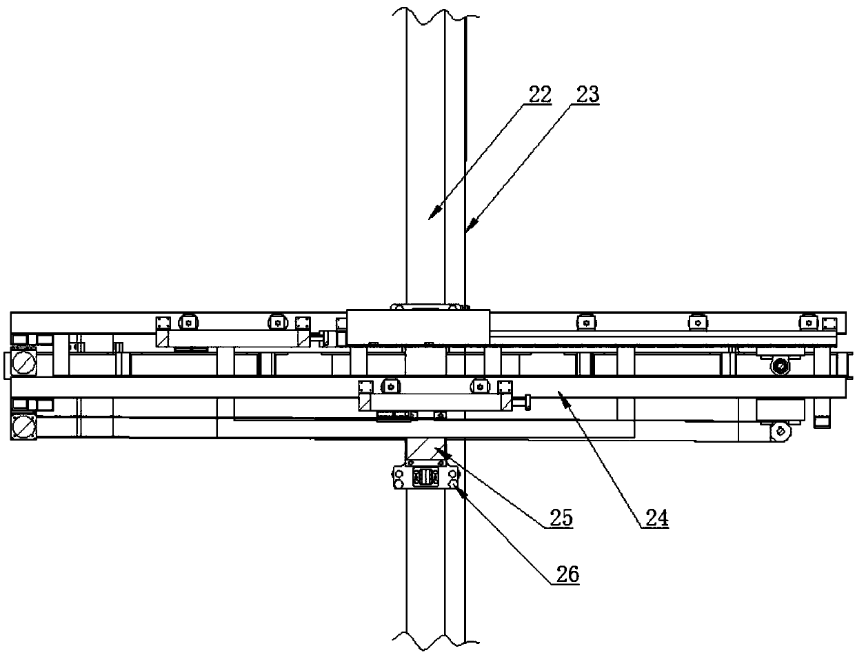 An electric vehicle underground garage center conveyor platform assembly