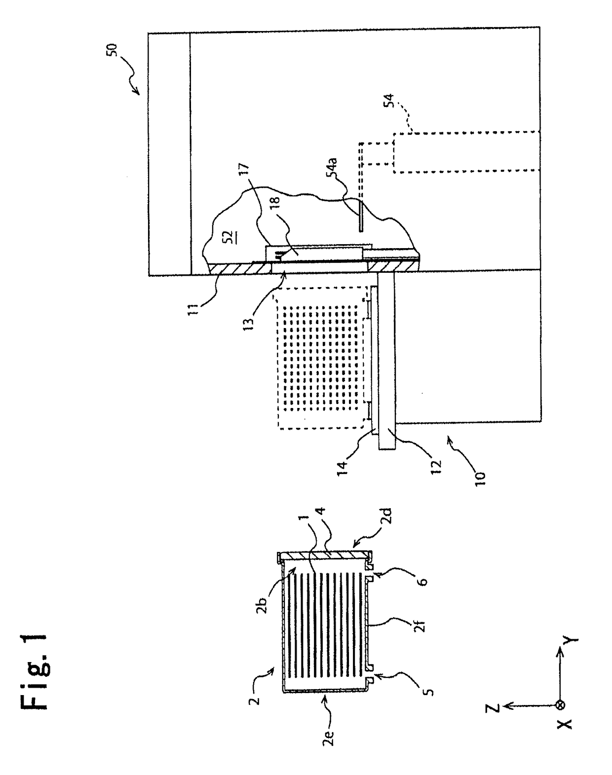 Load port device and cleaning gas introducing method into a container on a load port