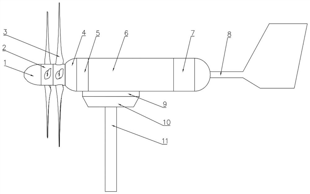 Contra-rotating paddle ocean current energy power generation device applying magnetic coupling