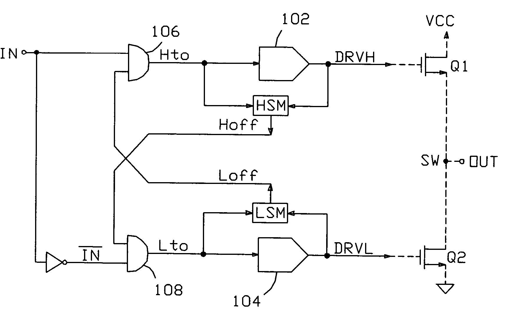 Anti-cross conduction drive control circuit and method