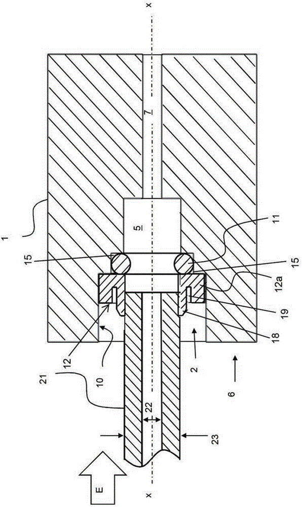 Fluid-conducting connection with clamping ring