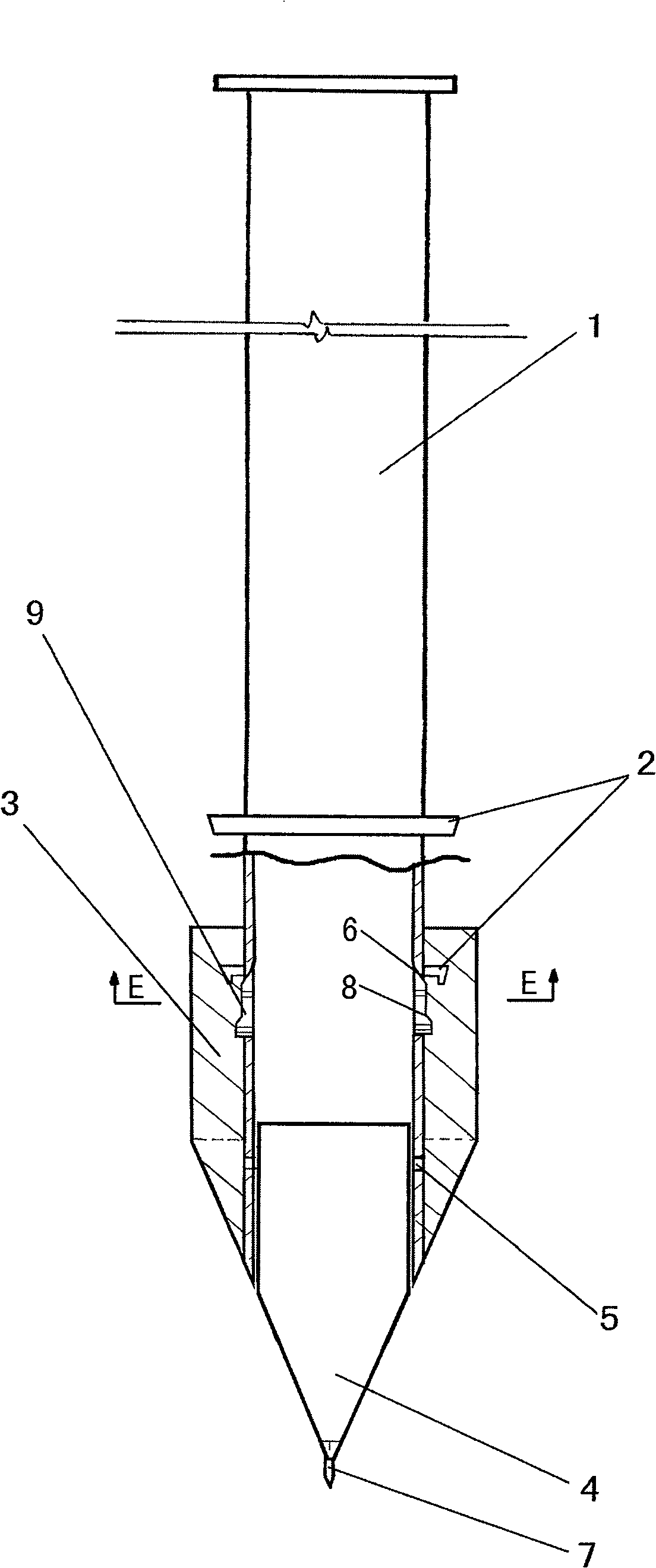 Piling sinking pipe for precast reinforced concrete bottom-expanding pile