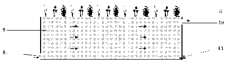 Method for treating domestic wastewater with combined laminated vertical flow-horizontal subsurface flow wetland