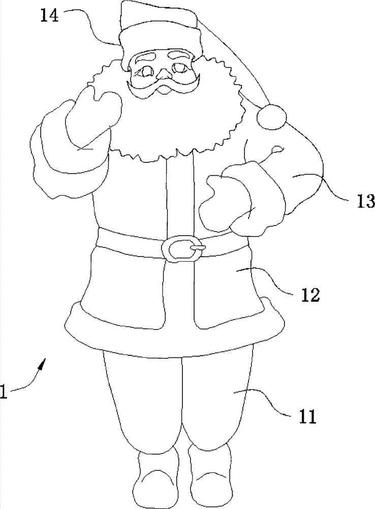 Method for driving Santa Claus to automatically serve guests and device thereof