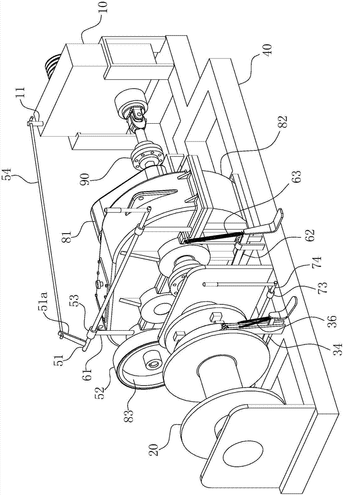 Multi-station ship service winch with single-side centralization operating function