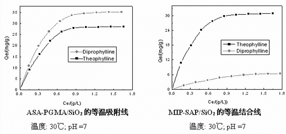 Preparation method of theophylline molecular surface printing material