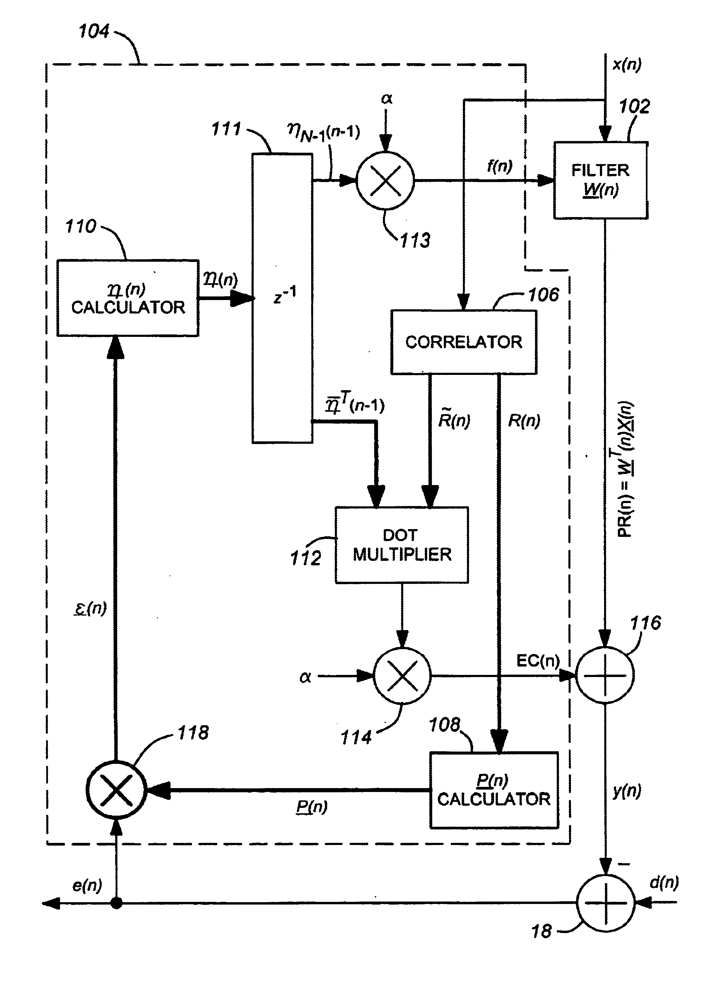 Stable adaptive filter and method