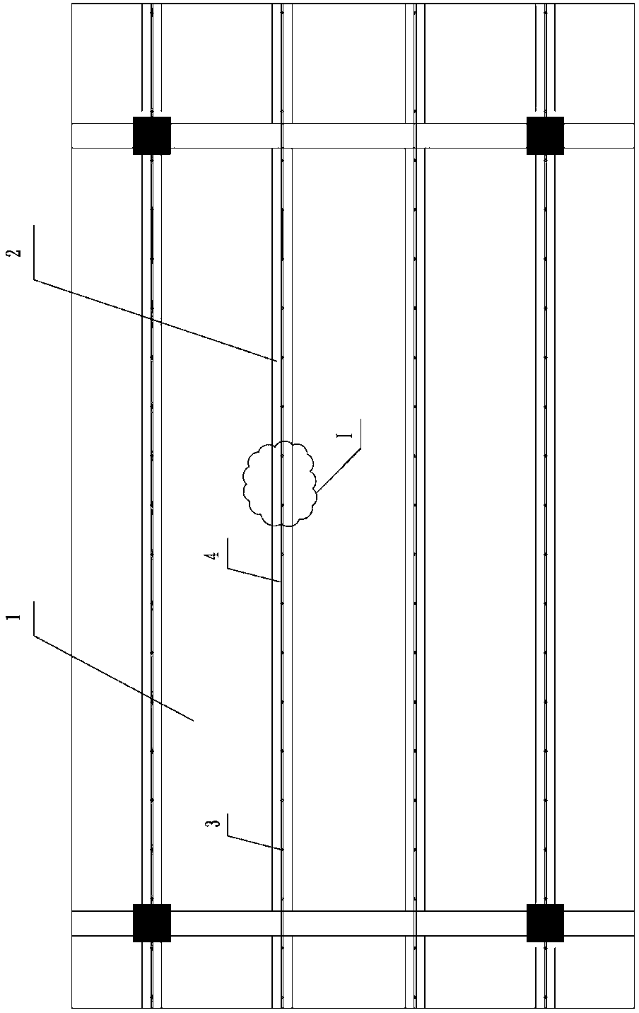 Accurate leveling device for cast-in-situ concrete flooring formed in one step and construction method