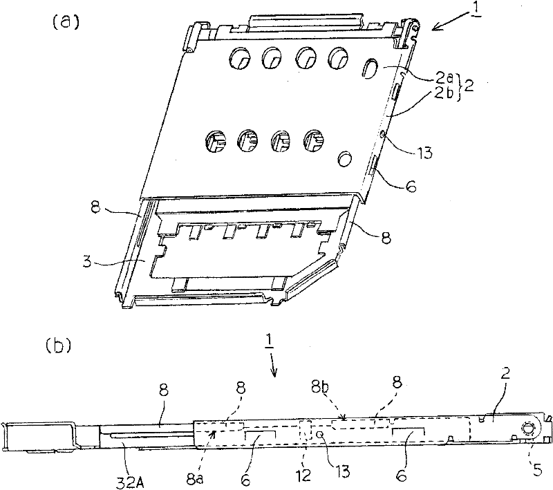 Connector for memory card