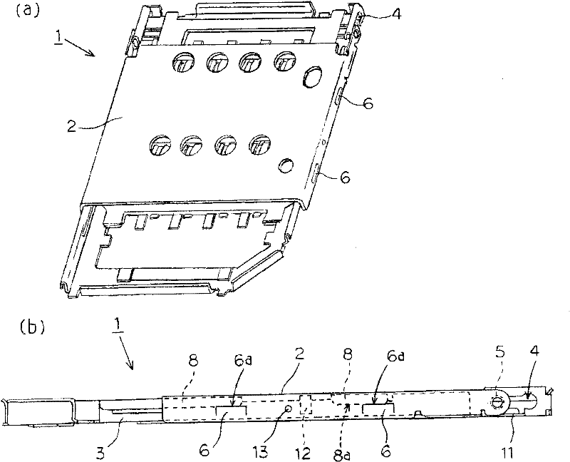 Connector for memory card