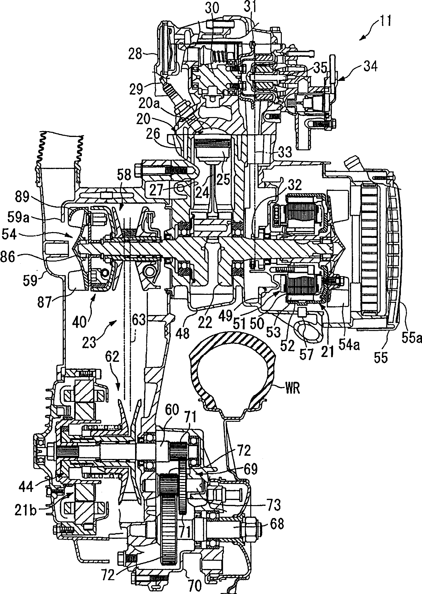 Power unit cooling device