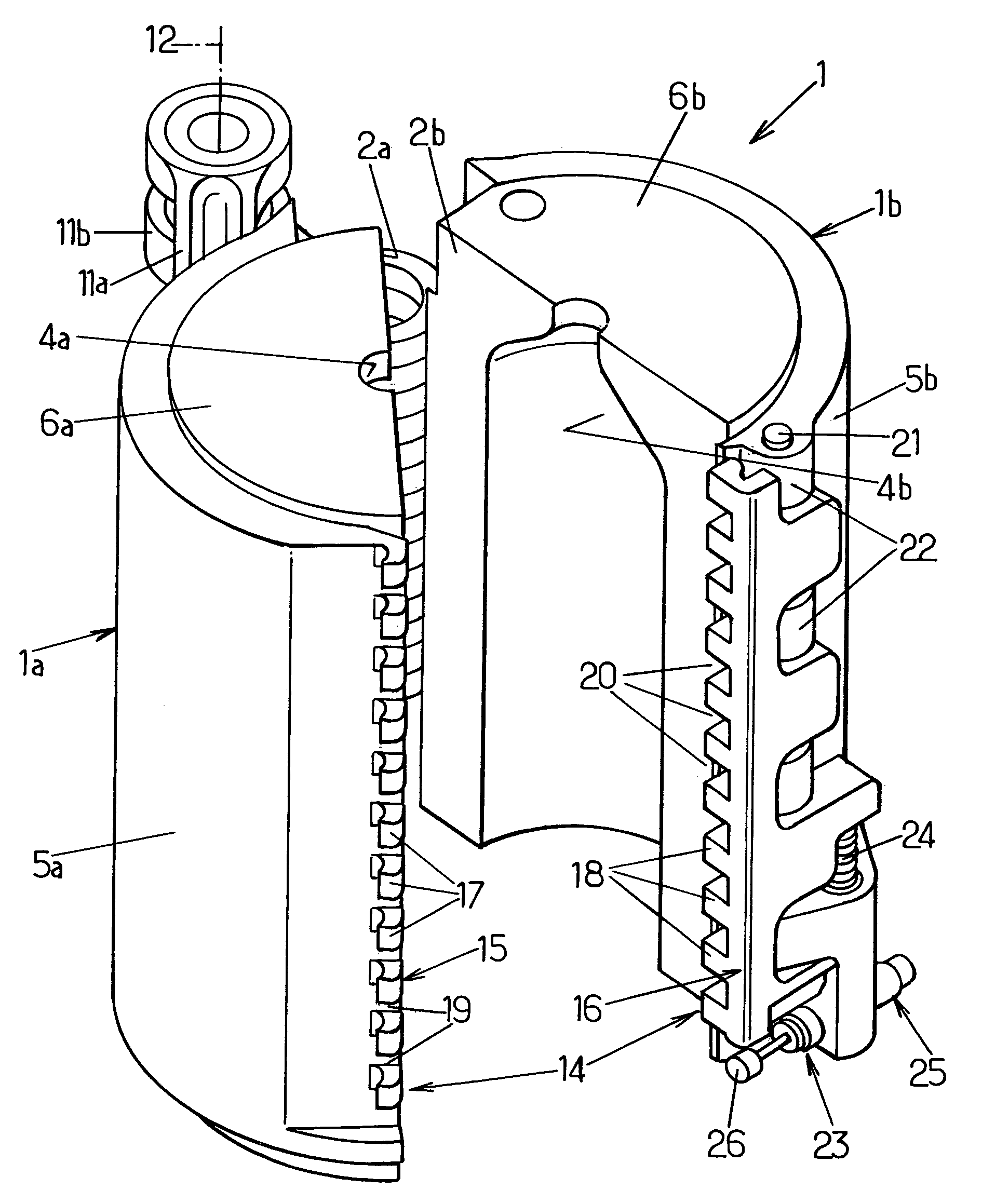 Molding device for the production of containers in thermoplastic material