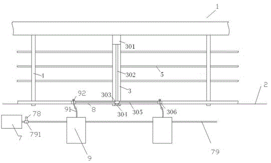 Municipal bridge guardrail cleaning device driven by motor to lift and using method thereof