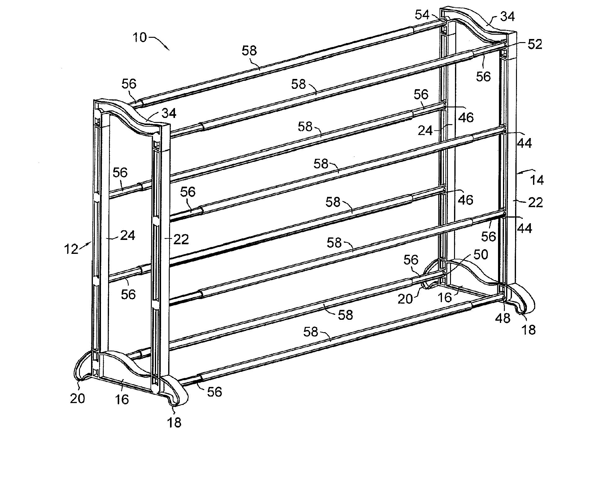 Expansible shoe rack