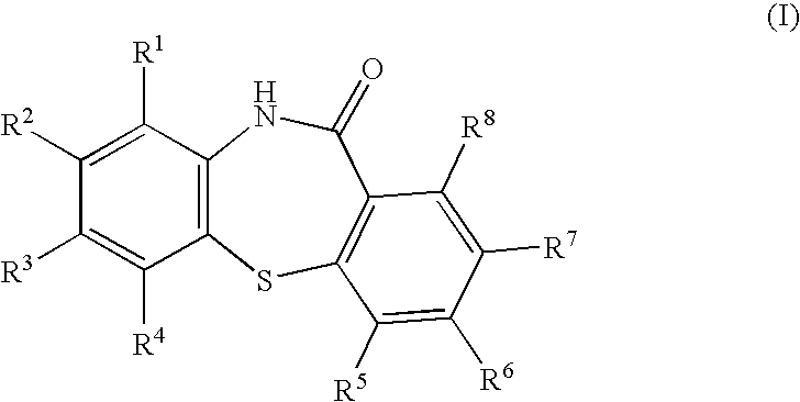 Process for preparing dibenzothiazepine compounds