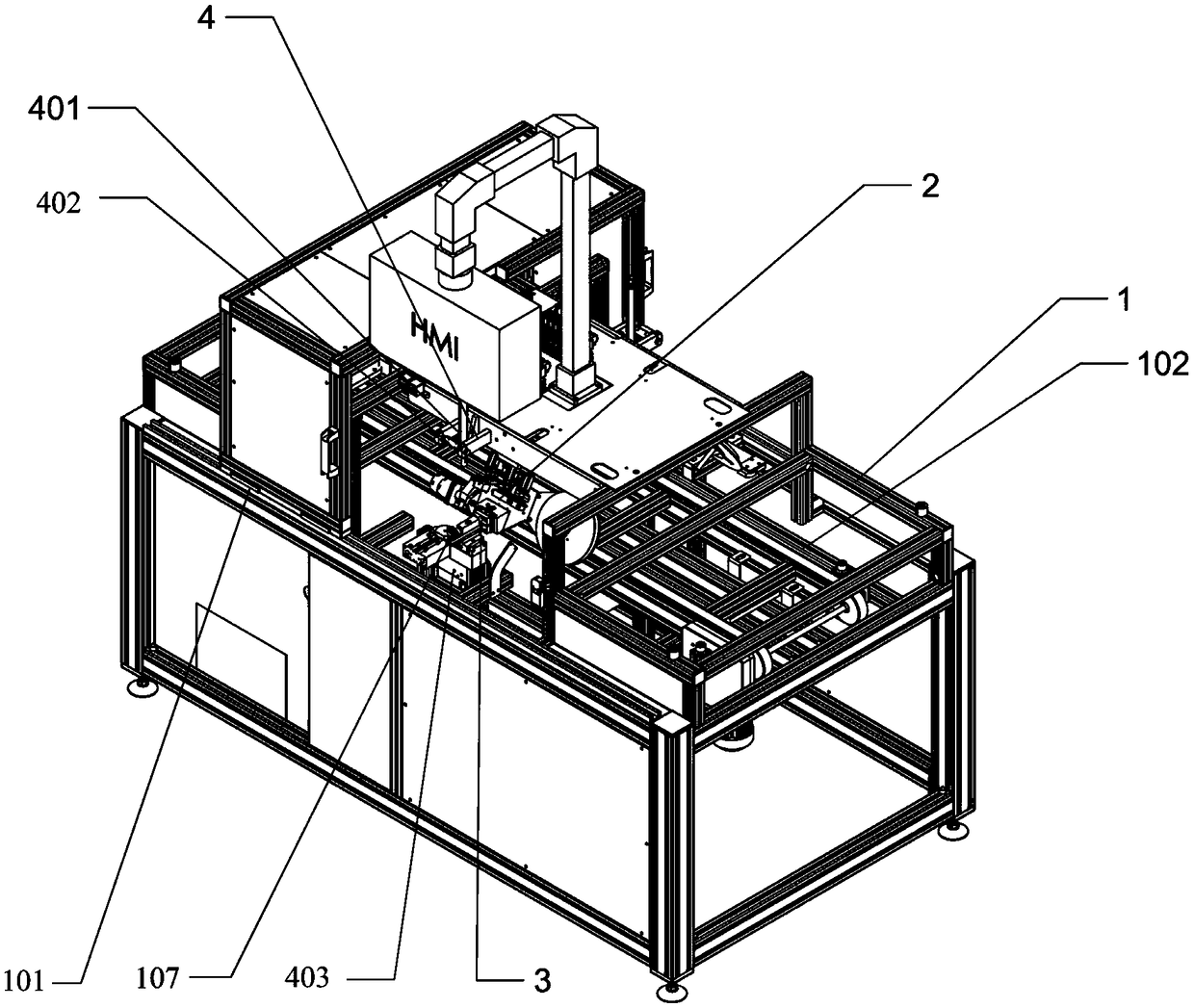 Device for adhering adhesive tape in CIGS glass substrate wiring hole