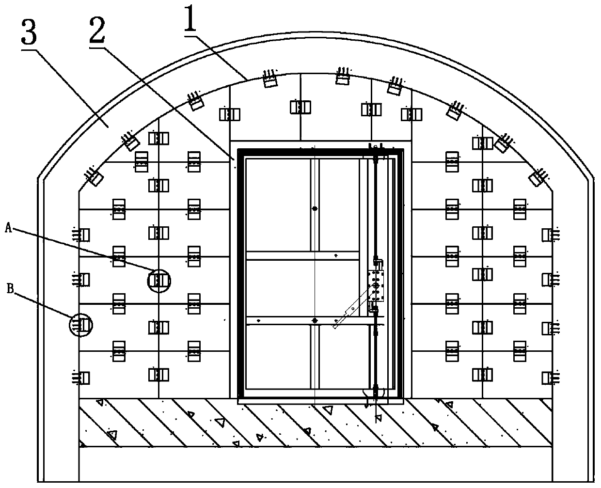 High-precision high-strength door frame wall for assembly protective door