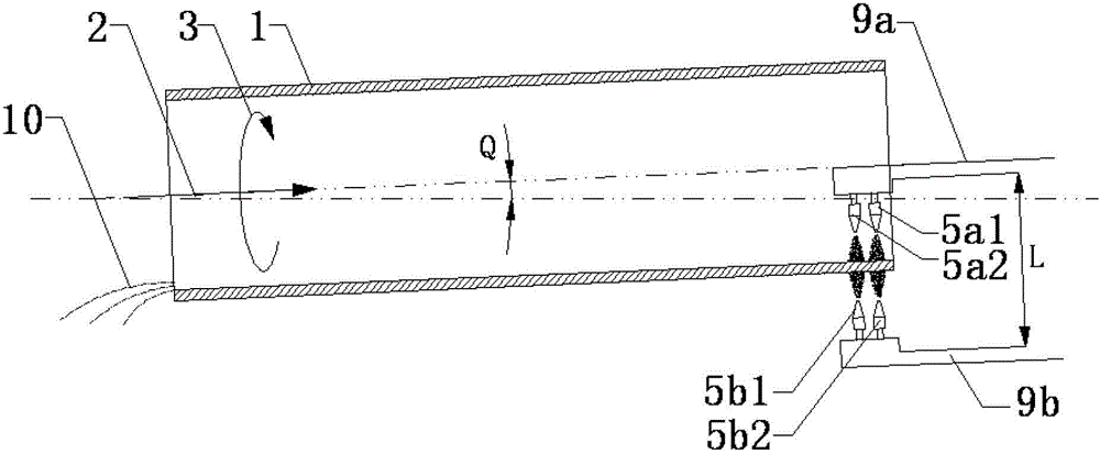 Inner surface and outer surface jet flow descaling system and method for big-diameter metal pipe wall