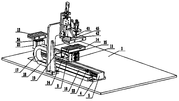 A plastic bag conveying bag opening device for packaging and pasting electronic clips