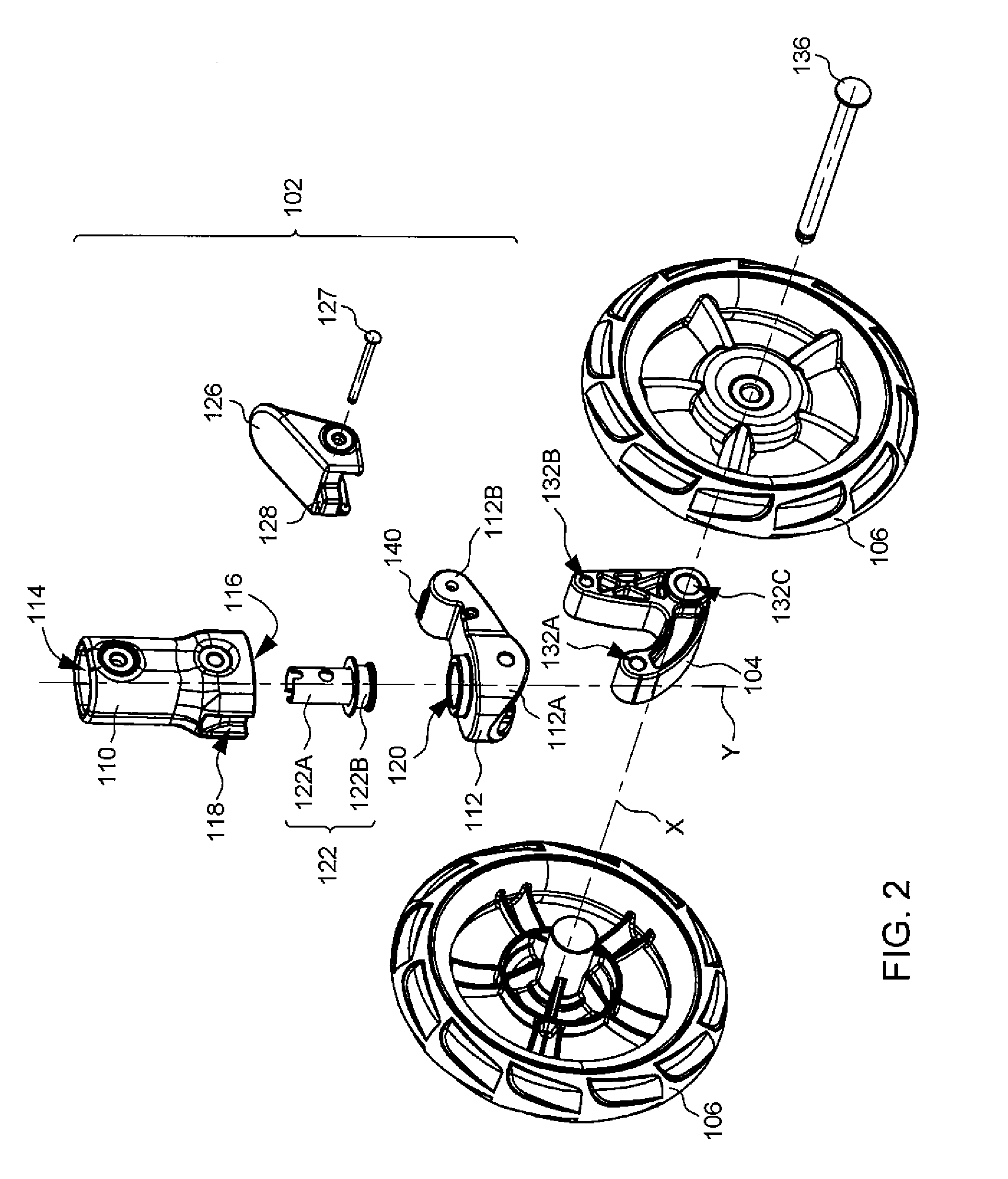 Wheel assembly for an infant carrier apparatus