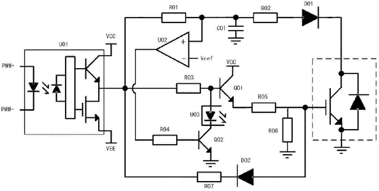 Short-circuit protection circuit of insulated gate bipolar translator (IGBT) of high-power frequency conversion device