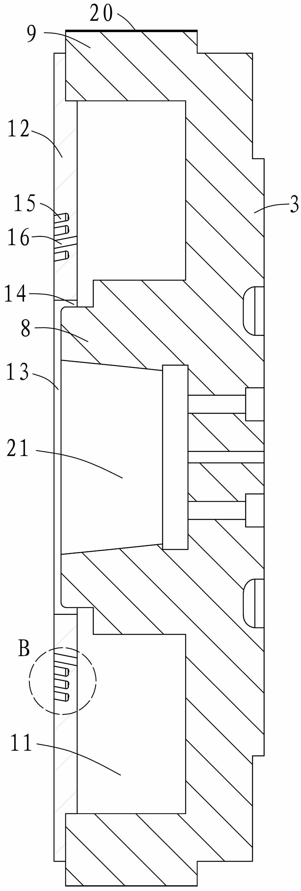 Water balance structure for machine tailstock
