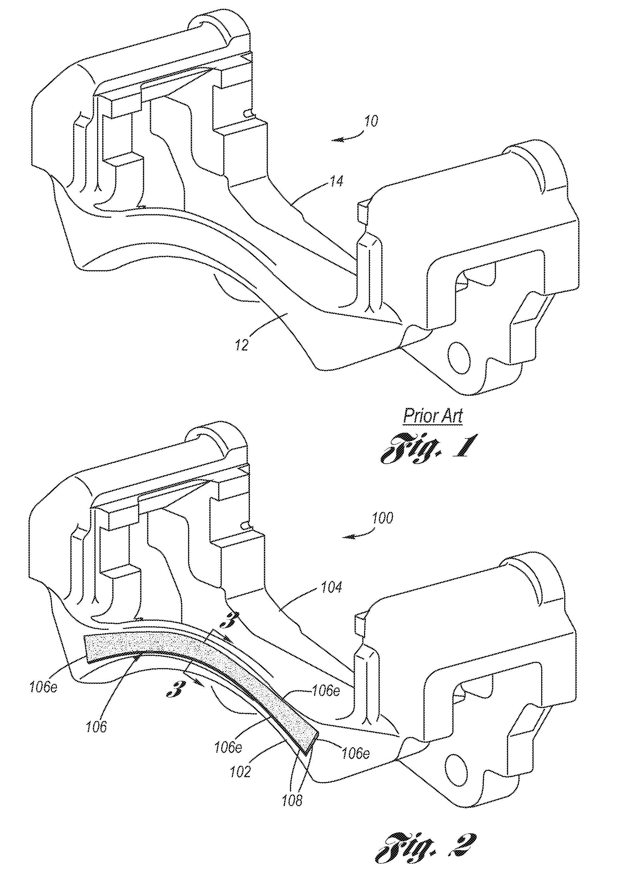 Coulomb Friction Damped Disc Brake Caliper Bracket