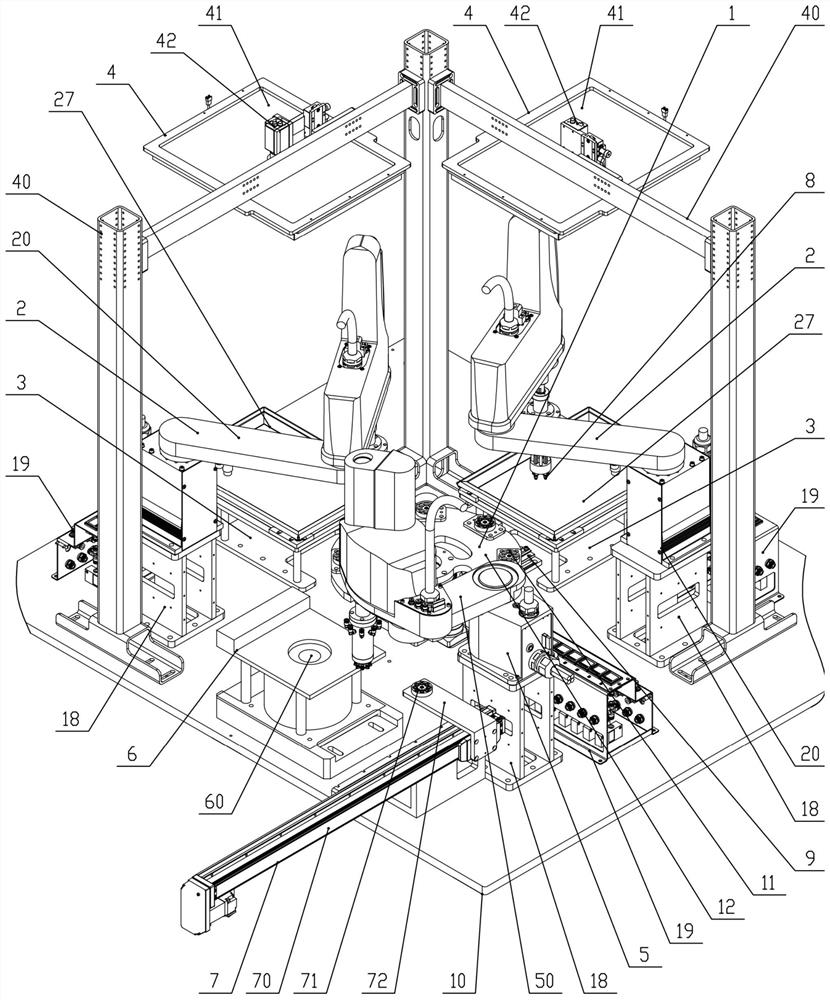 Automatic feeding and discharging magnetizing equipment for annular device