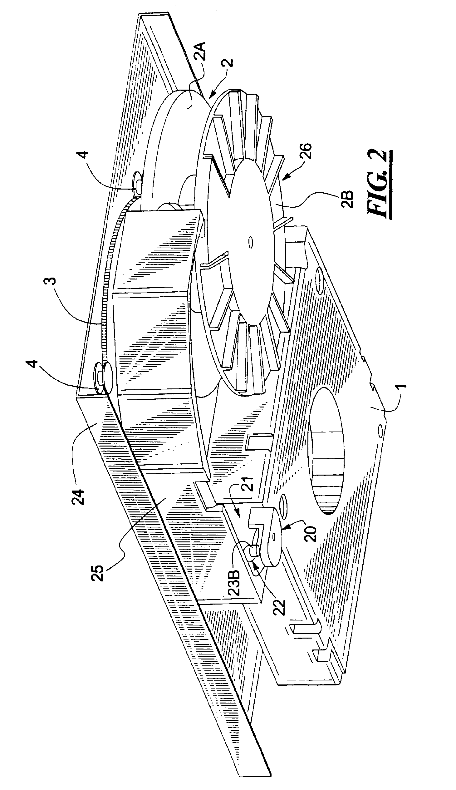 System for extracting magnetic recording tape from a tape cartridge for engagement with a take-up reel