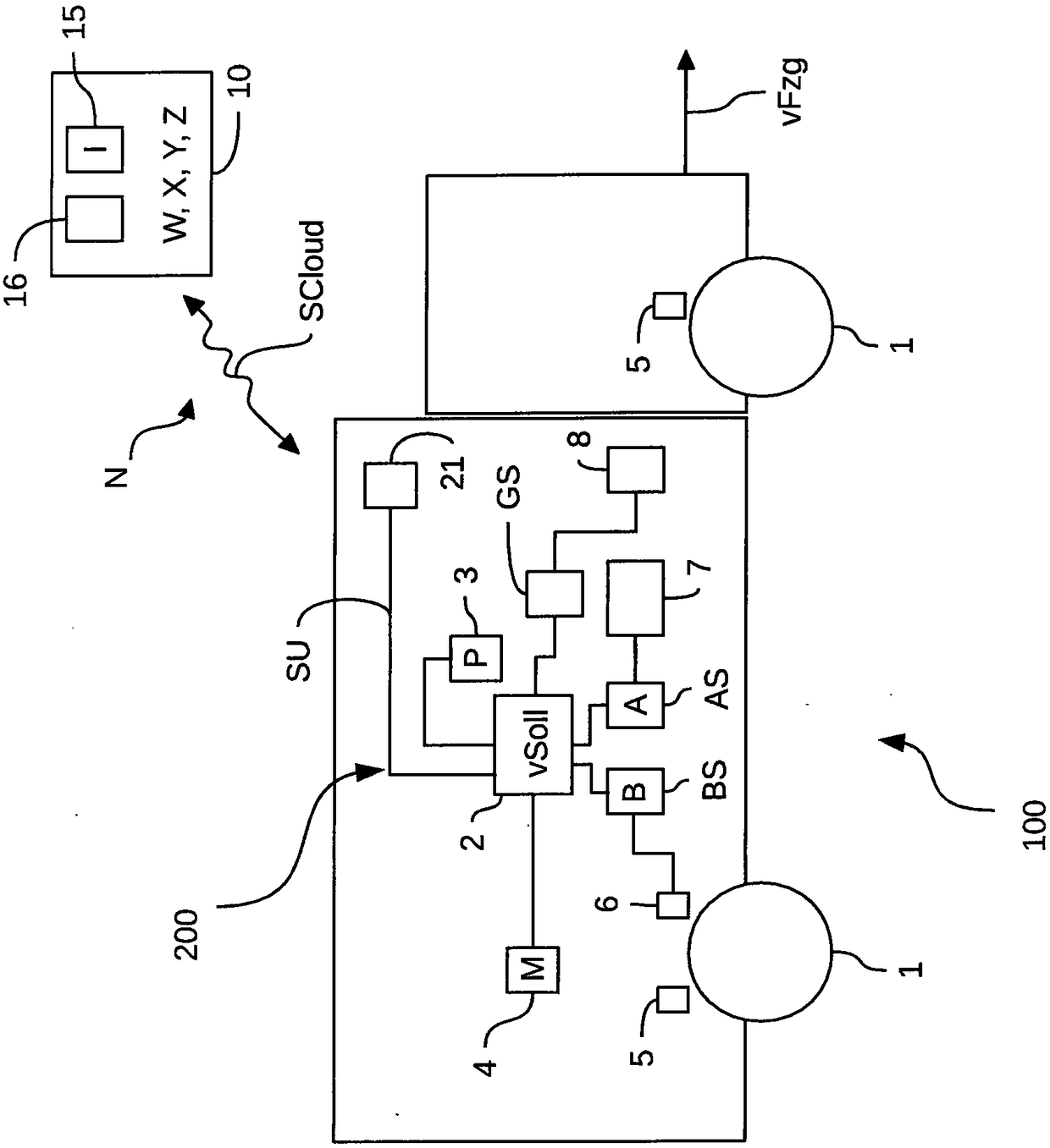 Method for adaptively controlling a vehicle speed in a vehicle, and speed control system for carrying out the method