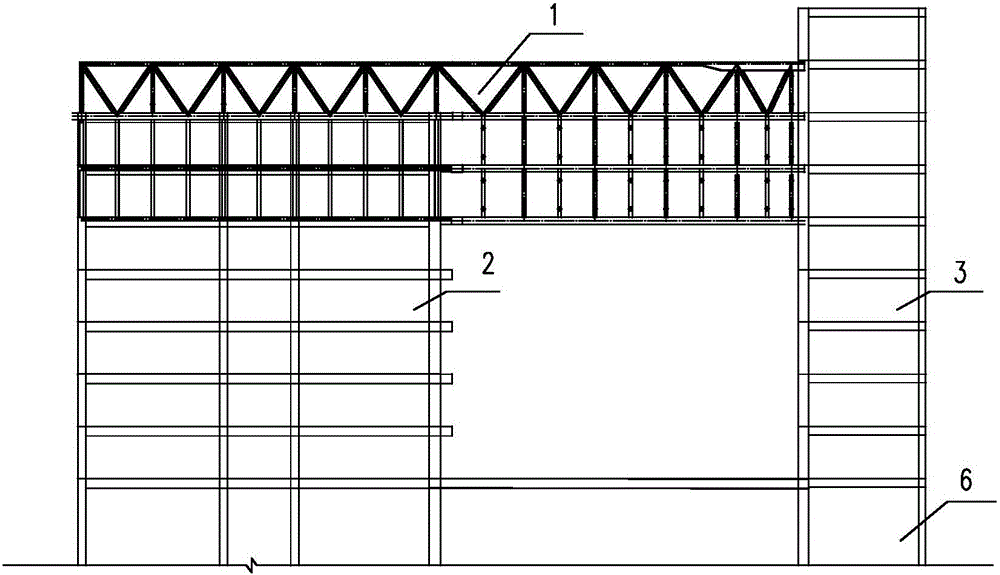 Construction method for long-span overhung specially-shaped limit exceeding structure steel corridor