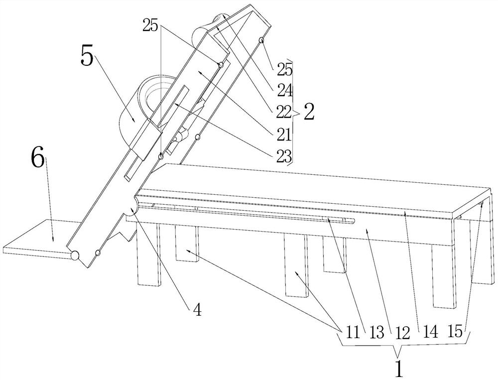 Examination bed facilitating thoracic and abdominal X-ray examination