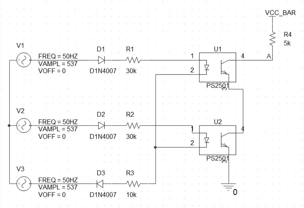 A phase sequence angle detection circuit