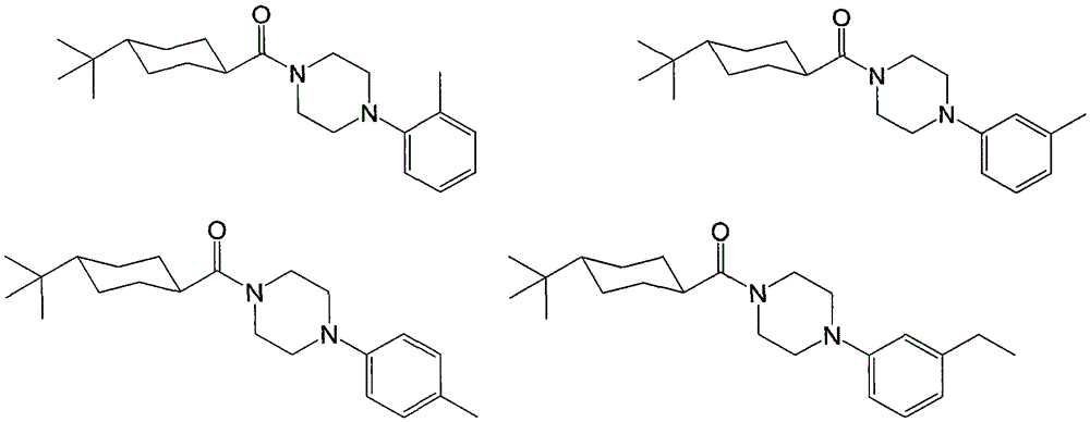 Halogenated phenyl-containing trans-cyclohexane amides and uses