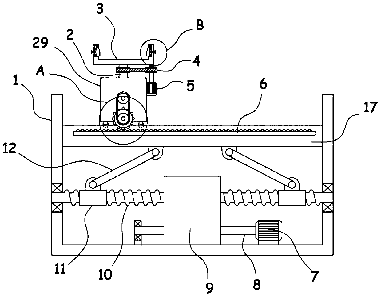 Lifting adjusting device for construction survey