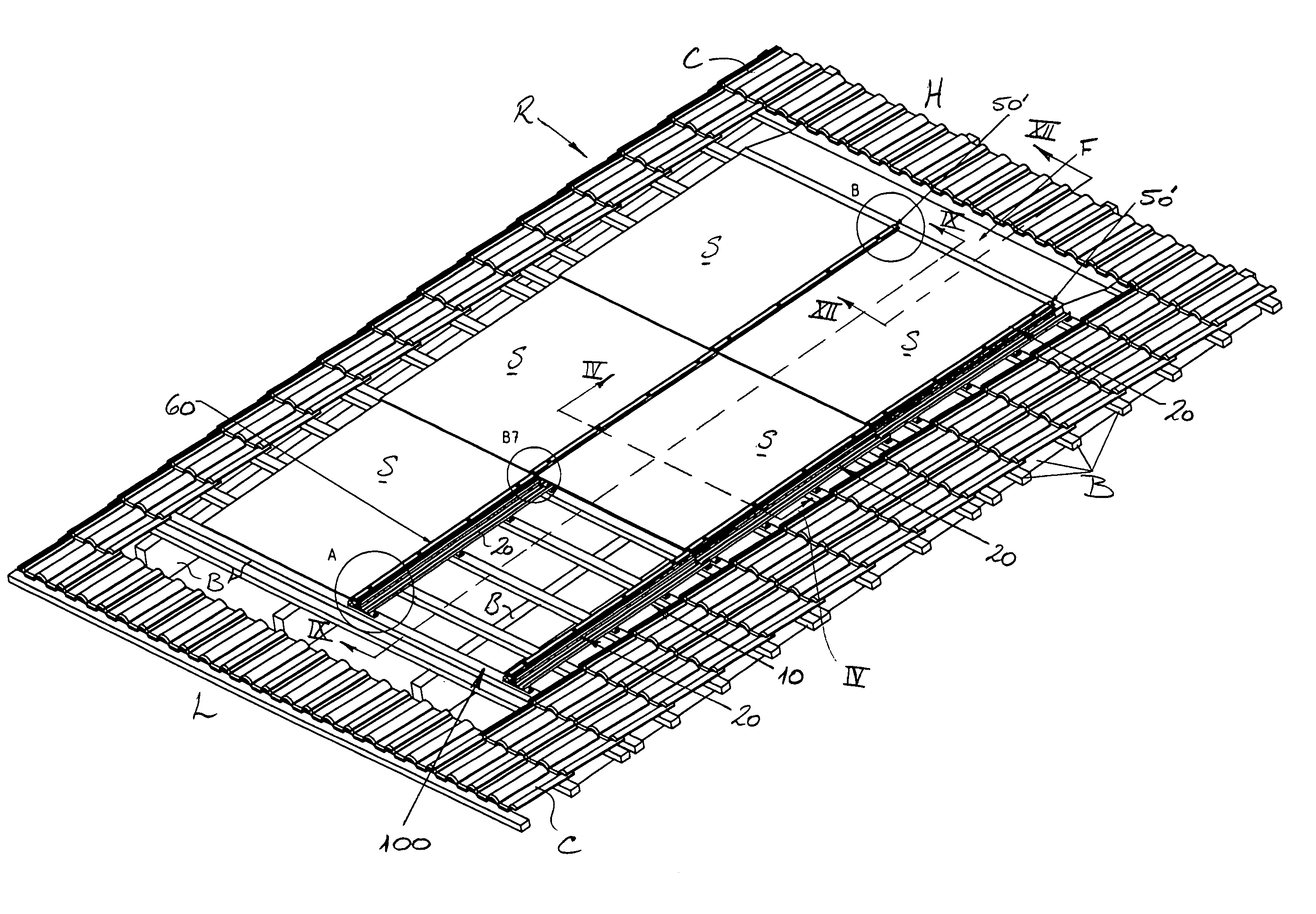 Mounting system for solar panels, and mounting rail and anchoring device therefor