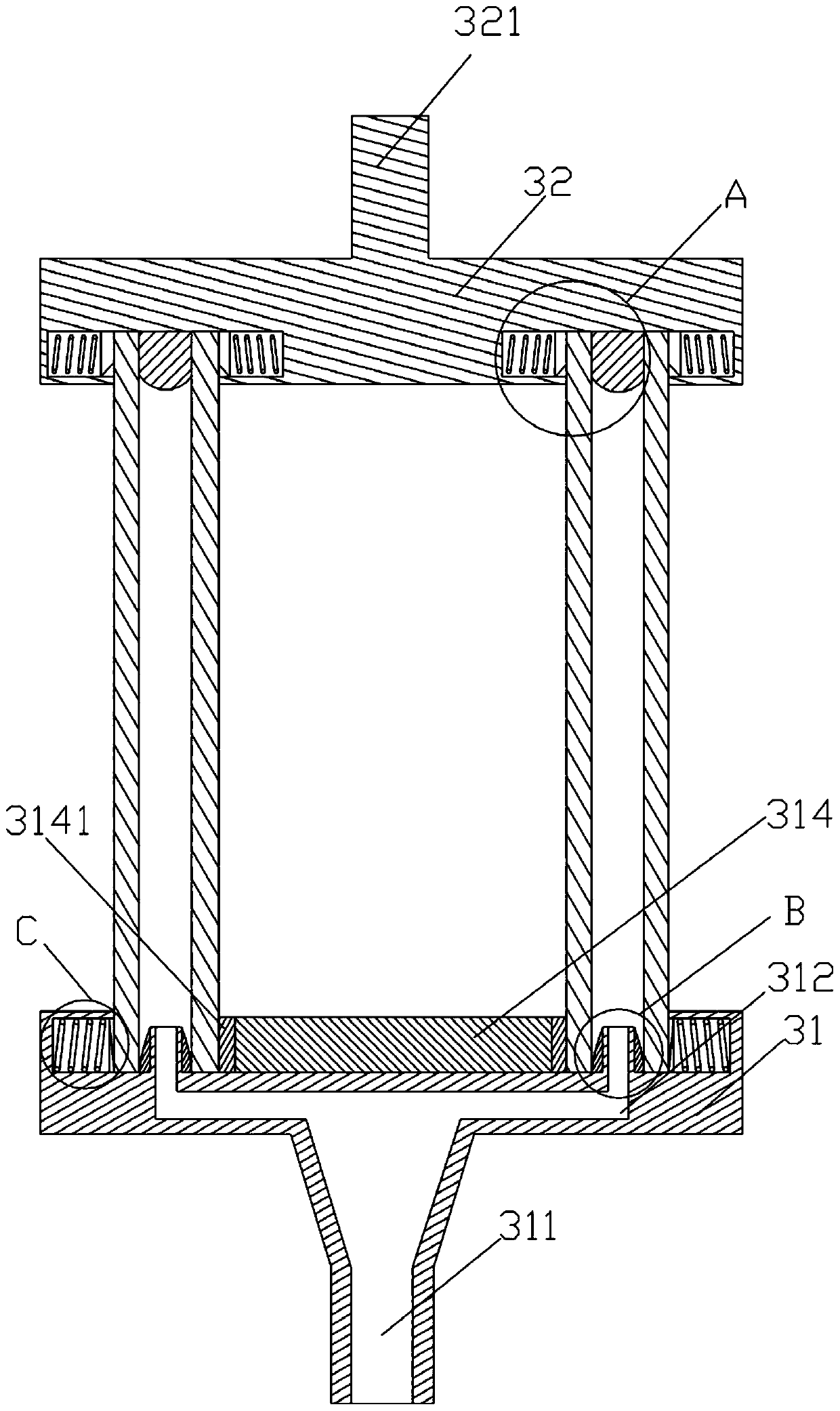 Casing detecting device for detecting water-cooled motor