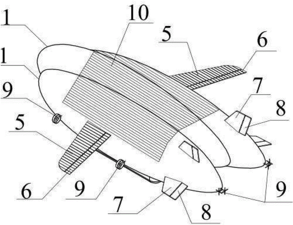 Steady taking-off and landing method for stratospheric airship provided with taking-off assisting balloon, wide airship body and variable wings