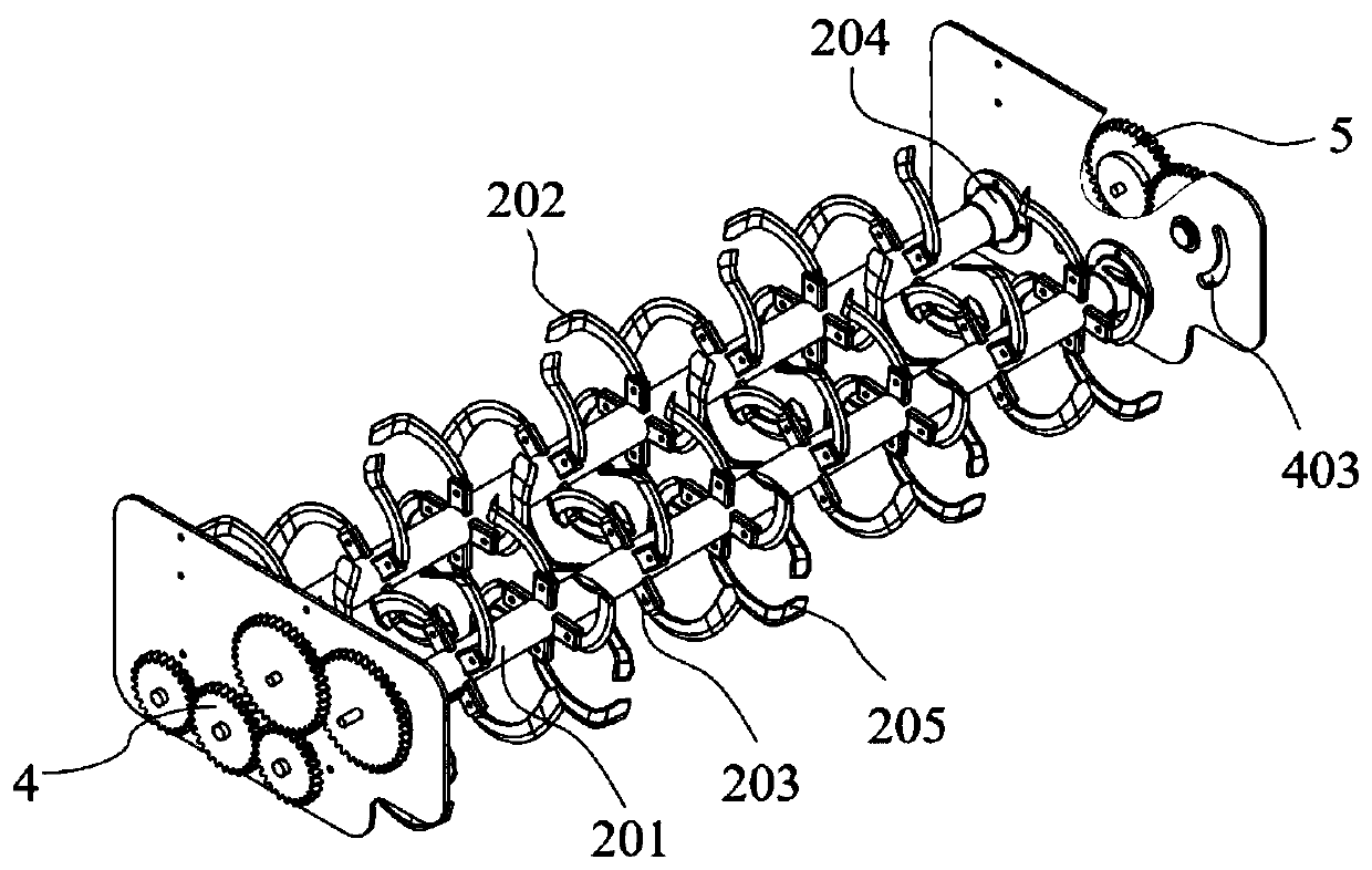 Double-roller staggered anti-sticking rotary tiller for vibration scraping of rice stubble fields