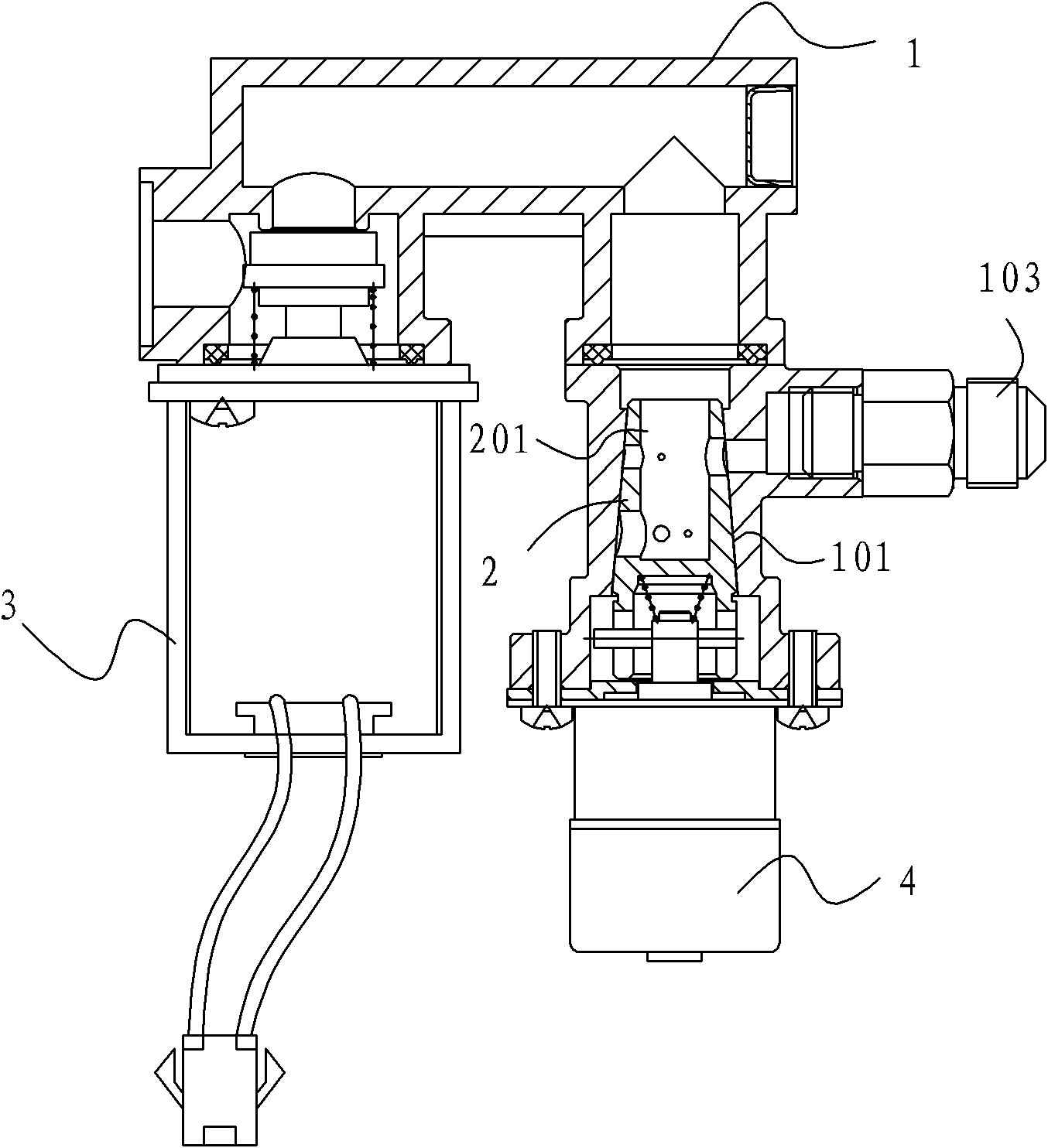 Steplessly adjustable electric control gas valve