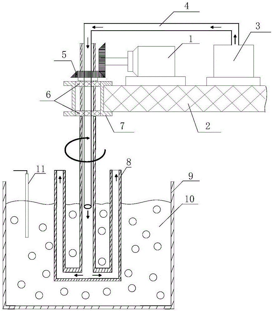 An air-cooled multi-tube stirring device and method for preparing light alloy semi-solid slurry