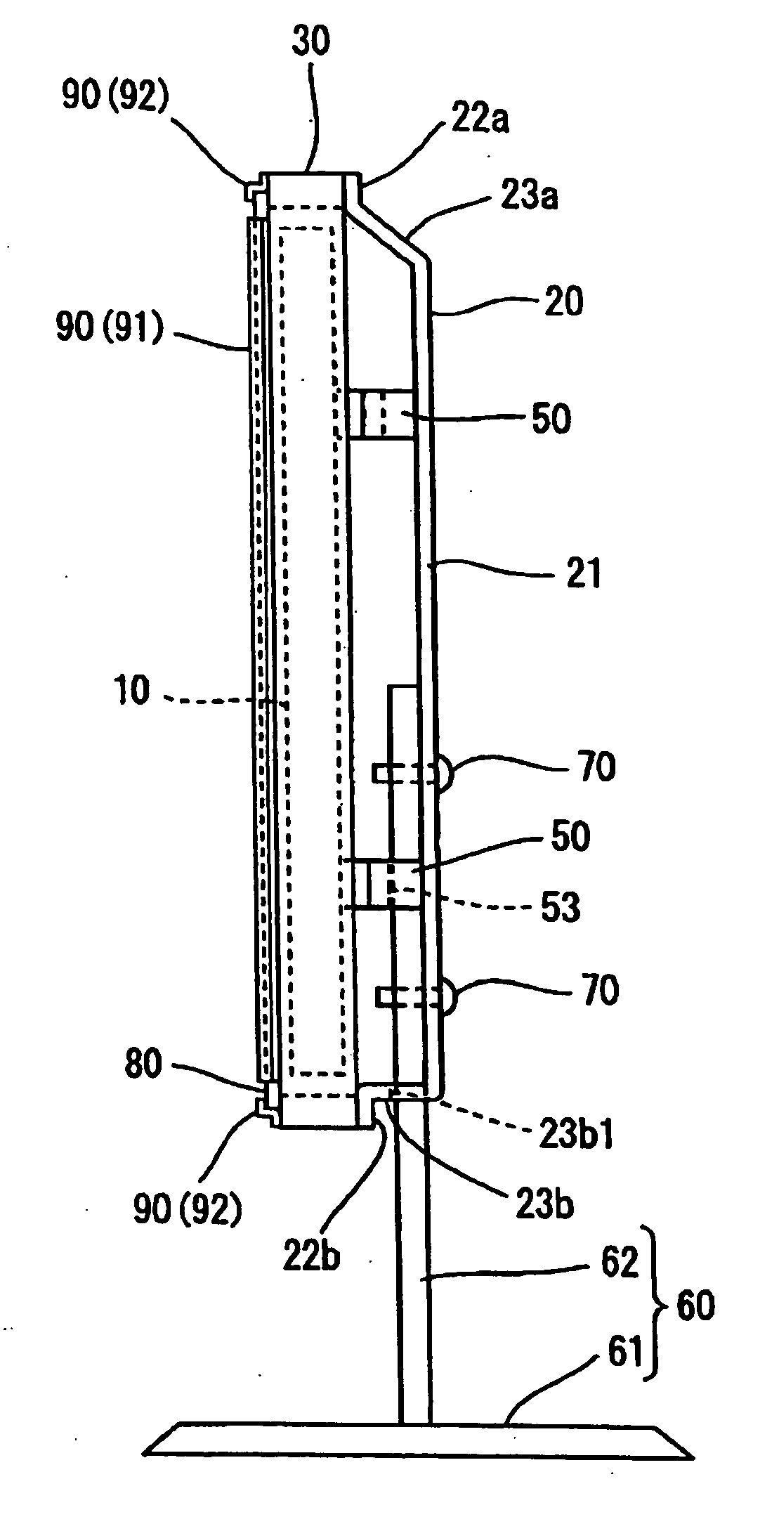 Plasma television, display panel type television, and fabrication method for display panel type television