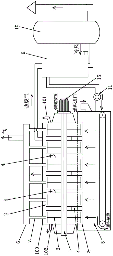 Continuous drying system for slurry or powder and its working method