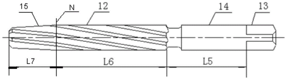 Reaming method and special reamer for coaxial double holes with ...