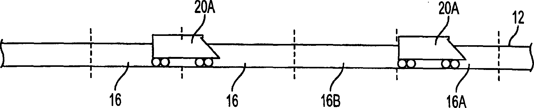 Rolling stock control system and method by device along route
