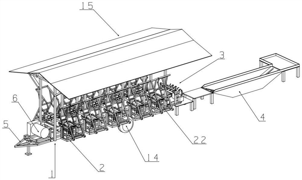 Movable sugarcane field seed stem production equipment