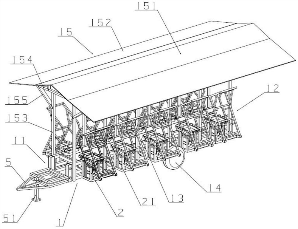 Movable sugarcane field seed stem production equipment