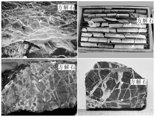 Ore prospecting method for prospecting antimony ore by using calcite