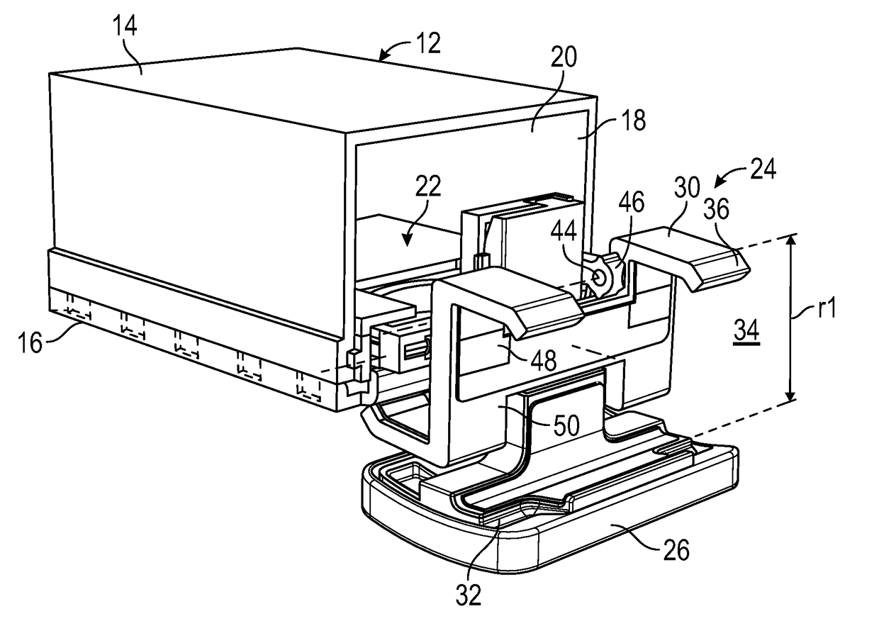 Stowable docking module